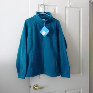 Women's Columbia Full Zip Fleece Jacket, NEW with Tags, Size 2X, Teal